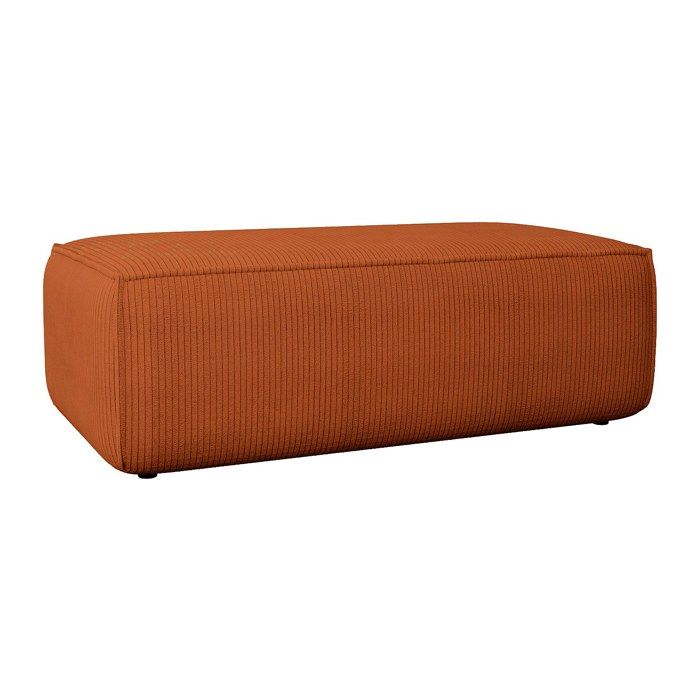 Pouf en velours côtelé terracotta AMELIA