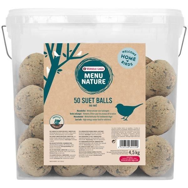 Boules de graisse - VERSELE LAGA - Menu Nature Suet Balls No Net - 50 boules en seau 90 g pièce