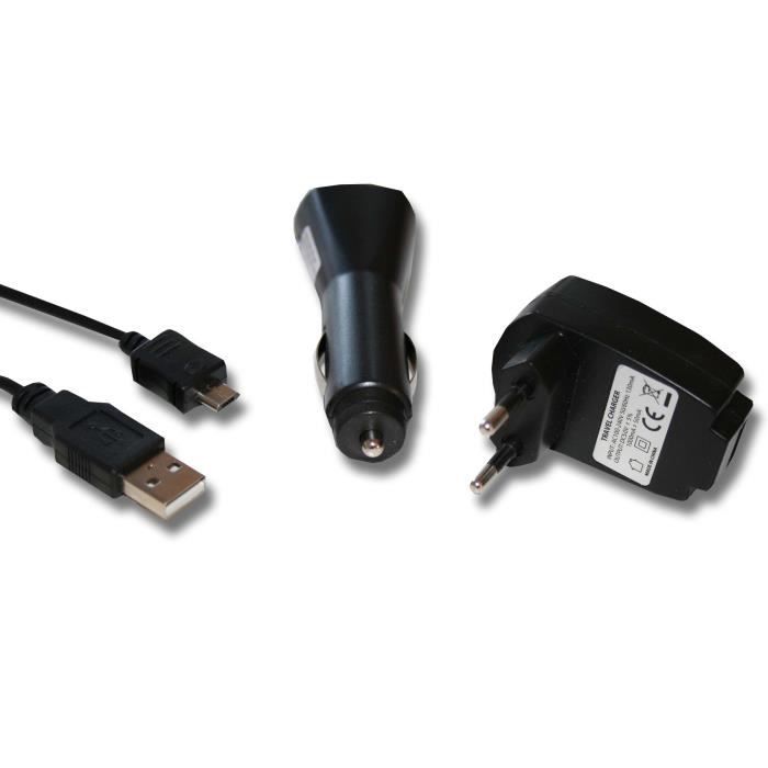 Vhbw Lot d'accessoires pour navigation avec connexion Micro-USB - Adaptateurs  allume-cigare, secteur, câble USB / charge - Cdiscount Auto