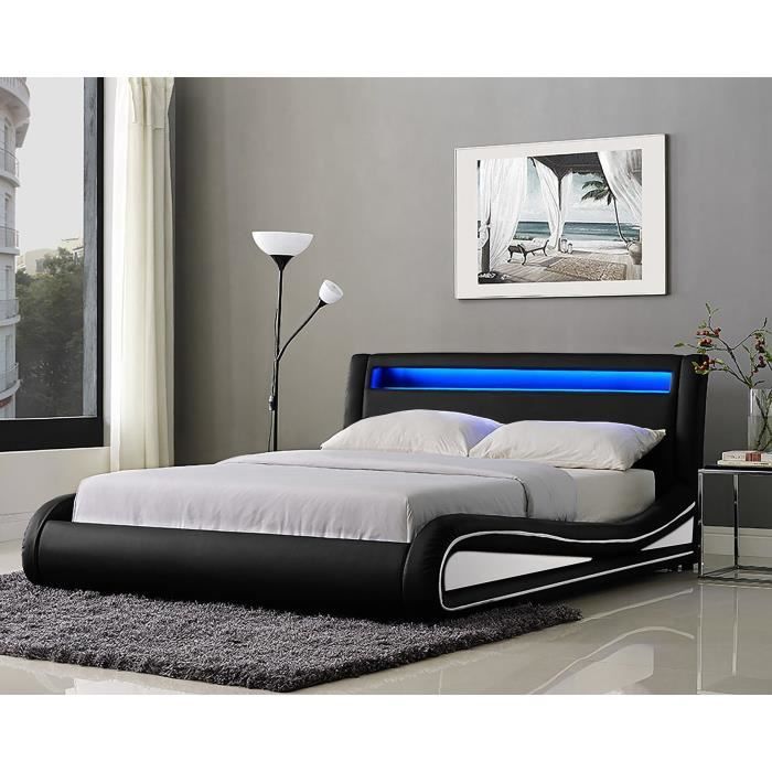 Lit Adulte Sun Avec éclairage Led Avec Sommier 160×200
