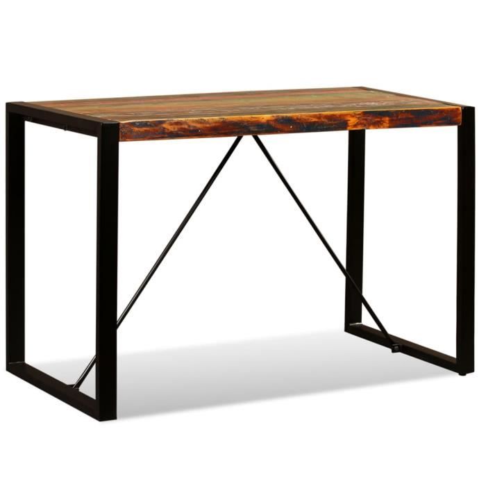 lessaisons table de salle à manger bois de récupération massif 120 cm 117221