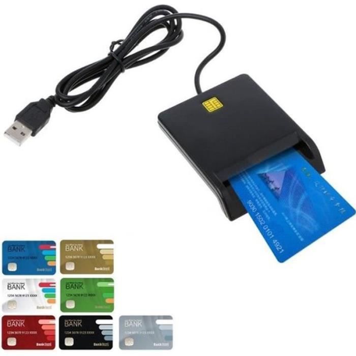 Lecteur de puce intelligent à grande vitesse portable Lecteurs de carte de crédit portable USB