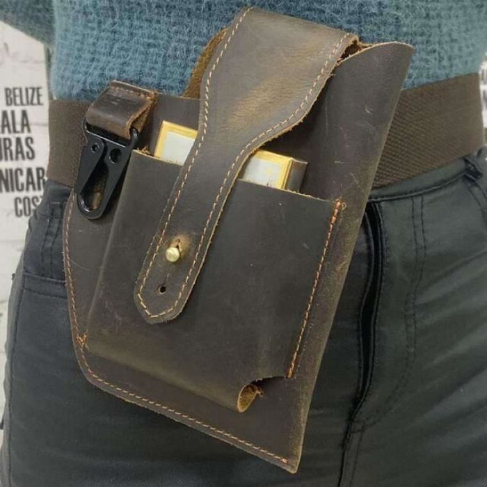 MATADOR Málaga XL Sac Banane Cuir Véritable XXL – Téléphone Jusqu’à 7,5" & Portefeuille – Marron Vintage