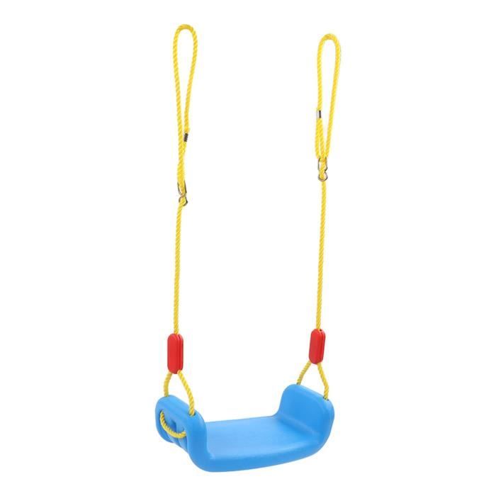 Siège de balançoire WICKEY pour enfant jaune– siège simple avec cordes réglables 10 mm – usage extérieur - Jeux - Jouets