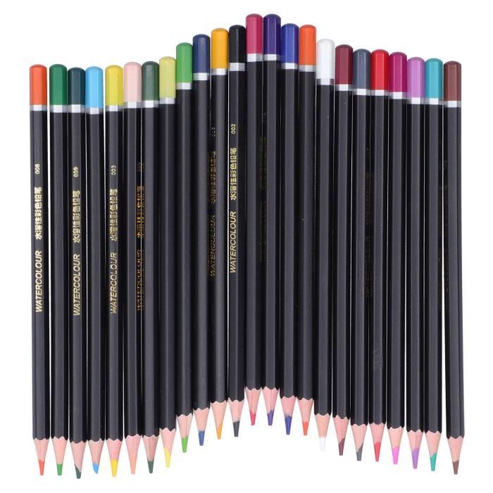 Lot De 24 Crayons De Couleur + Taille-crayon - Boîte Cartonnée, Hexagonaux, Mines épaisses Et Résistantes - 12