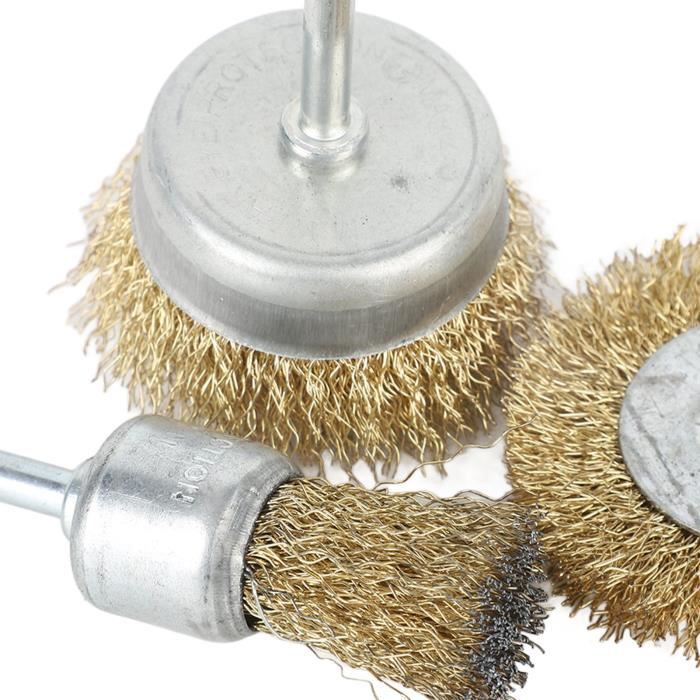 Accessoires pour meuleuses,Brosse métallique en acier plaqué cuivre