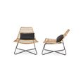 Lot de 2 fauteuils de jardin - Oviala - Résine tressée - Marron-1