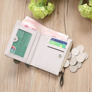 Porte-Monnaie Fille Ado SSKHE - Cuir PU Rose Avec Cœur - Mini Taille 11.5x9cm - Inclut 2 Barrettes