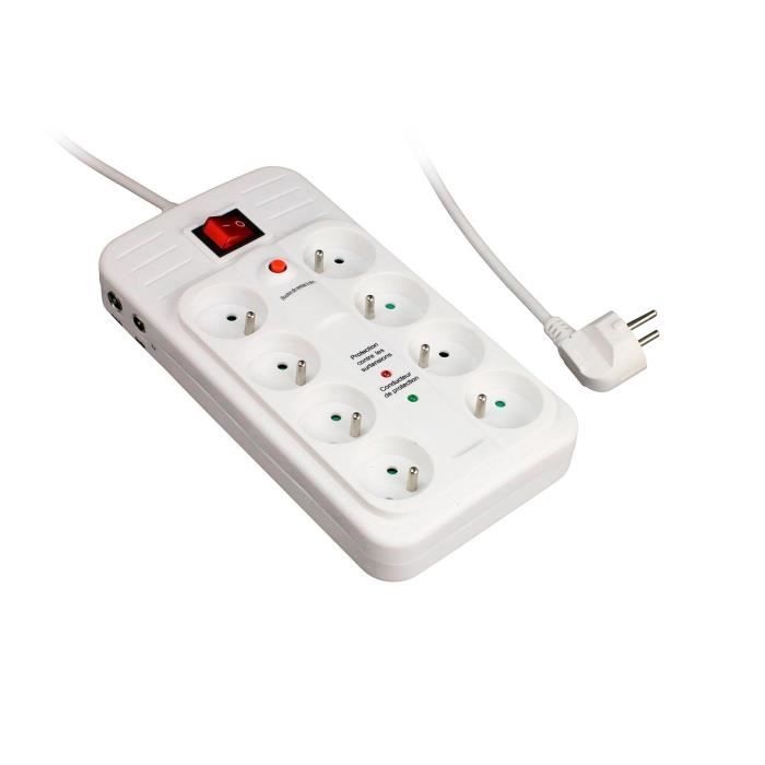Multiprise Télécommandée Navaris – 4 Prises Type F – Câble 1,5m – Bloc Alimentation – Neuf