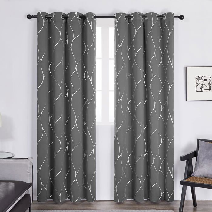 Lot De 2 Rideau Isolant Thermique À Oeillets 3D Magasin De Rue Rideaux Occultants De Fenêtre Décoration Salon Rideau Isolant Phonique pour Chambre Enfant, 140X160Cm(L X H