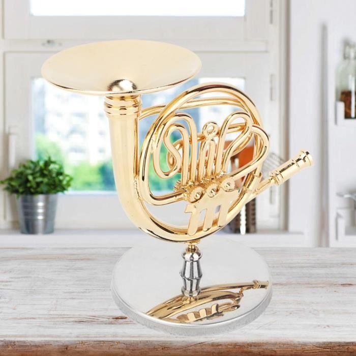 Trompette miniature Délicate plaqué or Mini ornement d'instrument