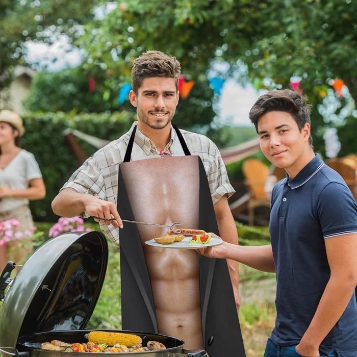 Tablier De Cuisine Professionnel Imperméable - 2 Poches, Sangles Réglables - Pour Cuisine, BBQ, Jardinage, Café (Gris)
