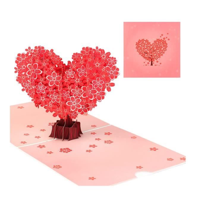 Carte Anniversaire Pop-Up 3D Arbre D’Amour – Carte Personnalisée Romantique Pour Couple Saint-Valentin Mariage