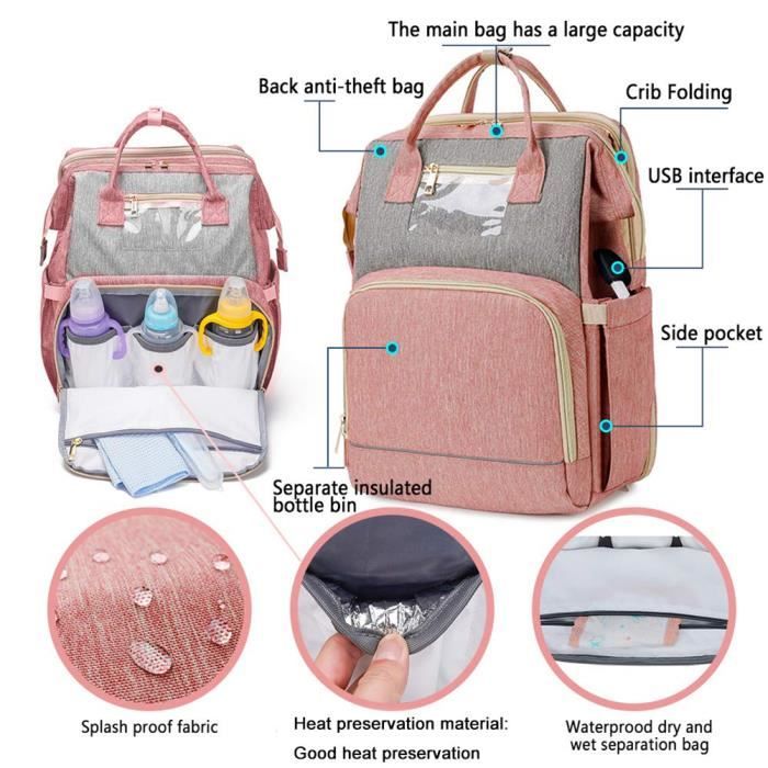 Sac Dos Langer avec Lit Langer Lit Pliant Portable