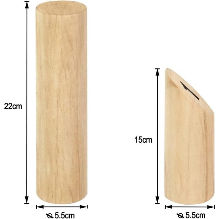 FIVMEN Kubb Jeu De Lancer En Bois – échecs Viking – Set Complet Avec Roi, 10 Soldats, 6 Bâtons, 4 Piquets, Sac De Transport – Pin Massif