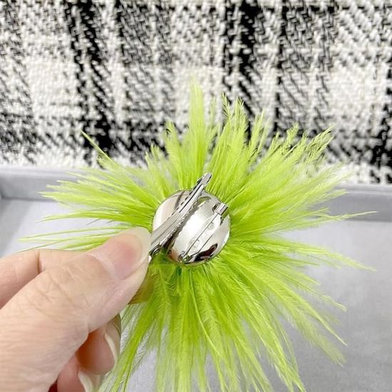 Broche En Plumes D’autruche Moelleuse – Accessoire Bohème Chic Pour Mariage, Fête Ou Quotidien - 8