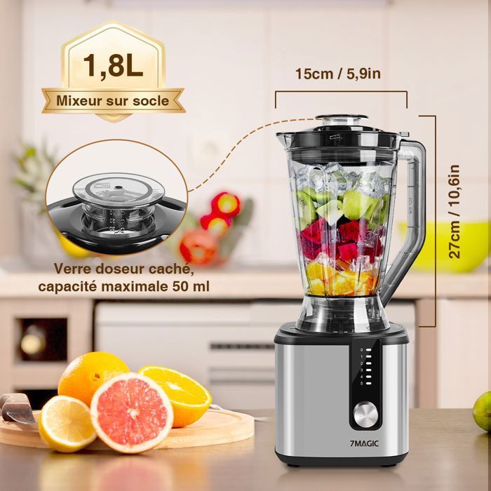ROBOT PÉTRIN 6.5L AVEC BLENDER – EXPERT XL ROUGE
