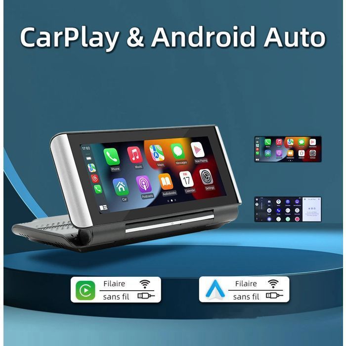 Autoradio Bluetooth Universel 6.86'' écran Tactile HD Pliable Carplay/Android Auto, Avec Caméra De Recul Mirror Link FM - Auto