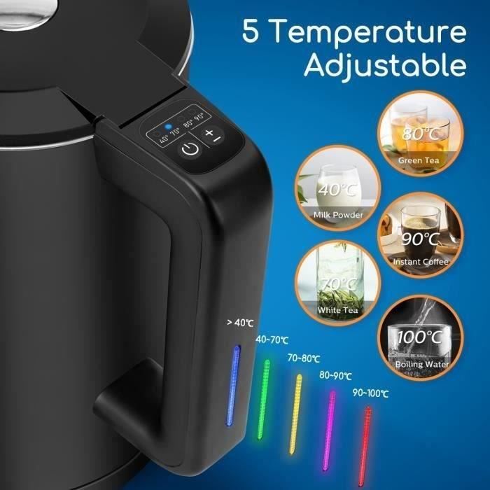 Aigostar Benjamin - Bouilloire connectée 1.7L Cool Touch. Acier inox,  température réglable, maintien au chaud. Alexa, Google Home. - Cdiscount  Electroménager