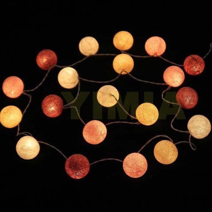 Guirlande lumineuse boule COTTAGE coloris rose vert marron - 4MURS