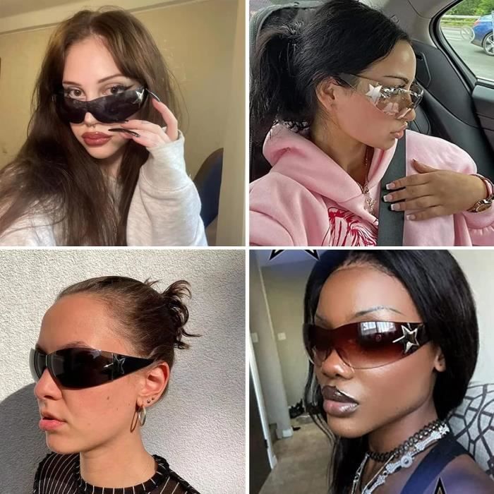 Lunettes De Soleil SHEEN KELLY - Style Futuriste Enveloppant, UV400, Unisexe