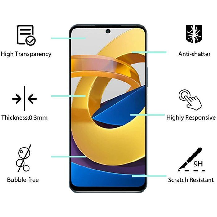 Pack Accessoires Poco M4 Pro 5G : Coque Silicone Noir + 2 Verres Trempés - Little Boutik, Neuf
