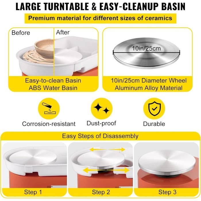 Pince à Tour De Potier Avec Platine Vinyle – Pour Machine à Poterie – Neuf