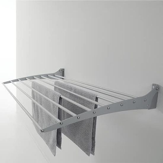 Étendoir à Linge Mural Rétractable Foxydry Hide - 2x101cm - Blanc - Max 25kg