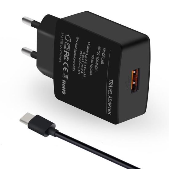 Chargeur Mural Quick Charge 3 0 Avec Cable Usb Type C Pour Sony Xperia Xz Eu Hjn2203 Achat Chargeur Telephone Pas Cher Avis Et Meilleur Prix Cdiscount