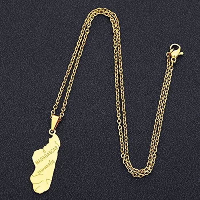 Pendentif Madagascar En Or 18 Carats Avec Zircons - Drapeau Malgache - Neuf Avec étiquettes SoaArtShop