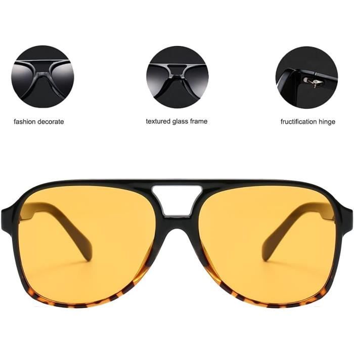Lot De 6 Lunettes De Soleil Rétro Néon - Style Vintage Homme/Unisexe - Monture Noire
