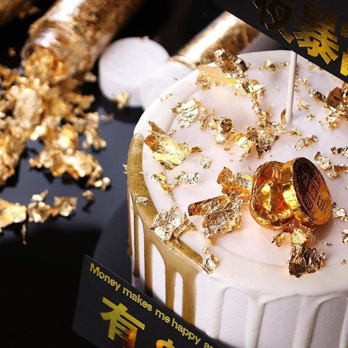 1 Morceau De Feuille D'Or De Qualité Alimentaire Papier D'Or Gâteau  Chocolat Décoration Flocons Bricolage Artisanat Feuille D 451 - Cdiscount  Au quotidien