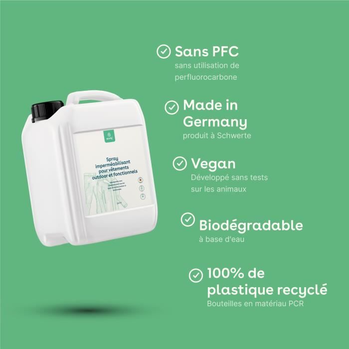 Spray imperméabilisant pour textiles • eco:fy • protection contre les  intempéries • 2,5 litres - Cdiscount Electroménager