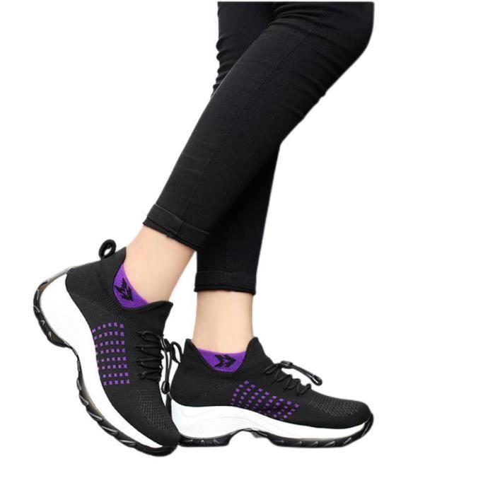 Basket femme Baskets grande taille Taille 35 45 Violet Adulte Plat Violet Cdiscount Chaussures