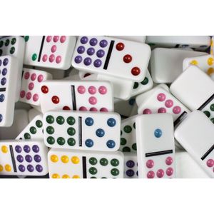 Set De Dominos Double 6 Pour Adultes – Coffret Voyage Avec 28 Tuiles Ivoire Et 4 Supports – Jeu De Société Classique En Boîtier Rigide