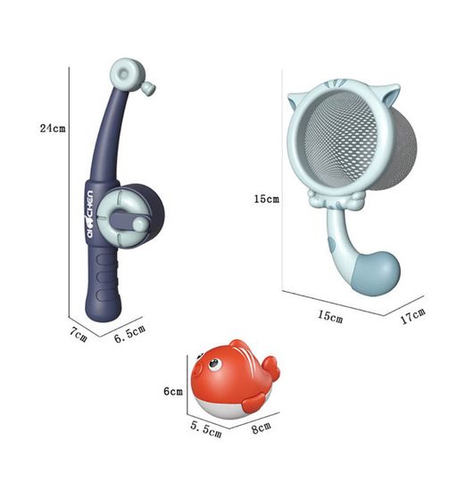 Jouet Bain Bébé Pêche Magnétique - 5 Animaux à Remonter + Canne + Filet - Jeu Éducatif 1 2 3 Ans - Apprentissage Couleurs