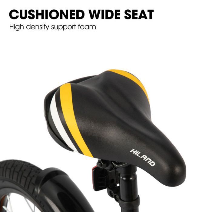Vélo Enfant AMIGO Thunder 14 Pouces – Frein à Rétropédalage + Frein V, Roues Stabilisatrices, Noir/blanc, De 3 à 5 Ans