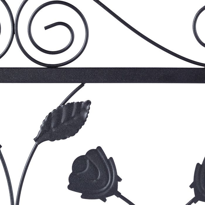 Clôture Jardin Décorative 12 Panneaux Métal Noir | Style Vintage - Longueur Totale 6,75m
