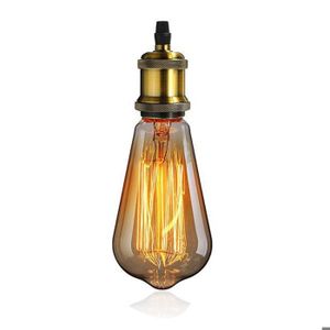 Lot De 2 Douilles E27 Rétro En Bakélite Noire - Compatible Ampoules LED/halogène Jusqu'à 60W, 250V - 6