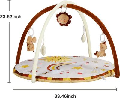 Tapis Motricité Bébé 150x150cm - Velours Corail 3cm épais - Antidérapant - Pour Jeux Et Rampement