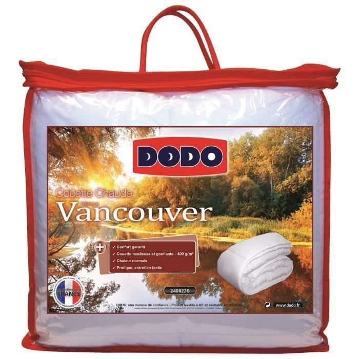 Couette chaude Vancouver - 140 x 200 cm - 400gr/m² - Blanc - DODO -  Cdiscount Maison