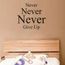 Modèle Gris Clair Grand Anglais Mots Never Give Up