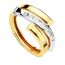 Bague Or 18 Carats Bicolor 3 Mm Bande Multipiedra Ab3026