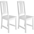 Chaises de cuisine blanches en bois massif - ERST-HOLZ - Set de 2 - Conception solide - Facile à nettoyer-0