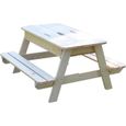 Table pique-nique enfant avec bac à sable - SOULET - Modèle 782714 - Bois FSC - Blanc-0