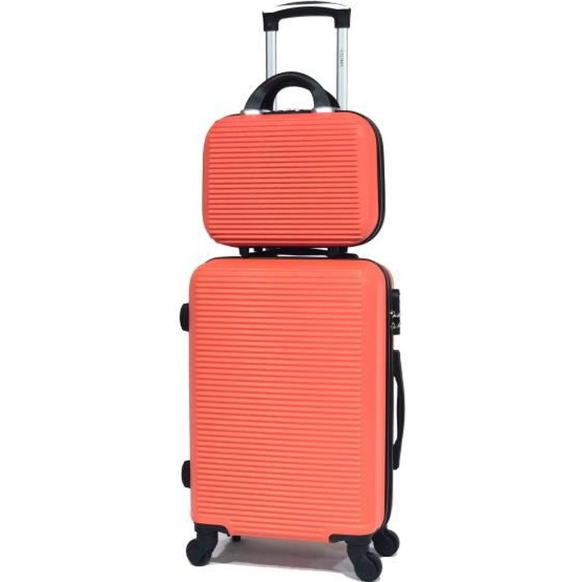 Lot de 3 valises avec Leur 3 Vanity Solide Marque Française Orange -5859