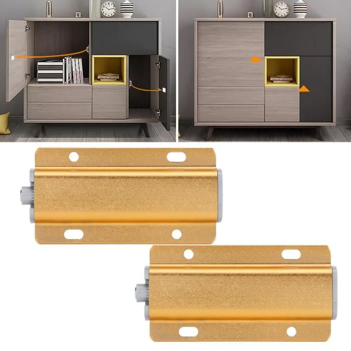 Lot De 24 Loquets De Porte à Pousser Pour Ouvrir, Loquet Pour Ouvrir Loquet Pour Placard Loquet Magnetique~p150312912