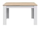 PEGANE Table à manger Extensible imitation chêne canadian et blanc Artik - Hauteur 78 x Longueur 140-190 x Largeur 90 cm
