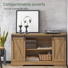 SoBuy Commode Buffet avec Porte de Grange Coulissante Meuble Bas de Rangement 12 x40 x70cm pour Salon Couloir Cuisine ou Bureau