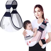 Porte-bébé respirant - Marque - Écharpe de portage réglable en maille 3D - Mixte - Gris - Jusqu'à 18 kg